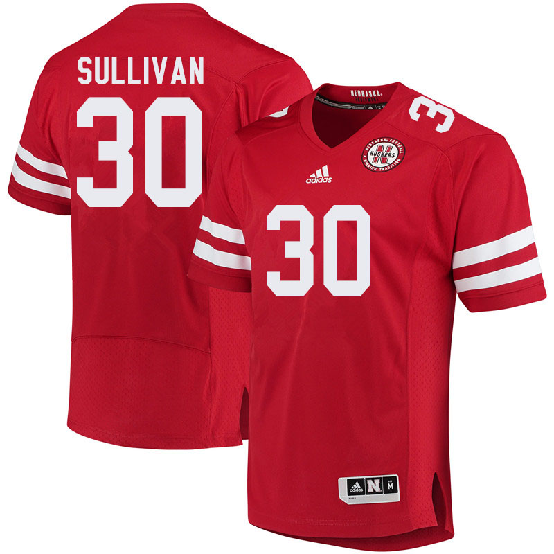 Men #30 Eli Sullivan Nebraska Cornhuskers College Football Jerseys Sale-Red